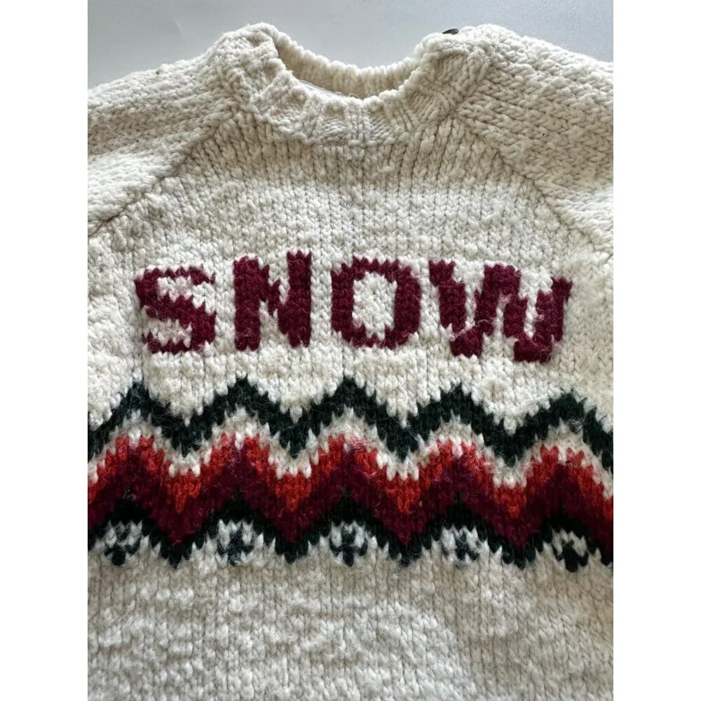 Zara Baby 12-18 Month OMG ITS SNOW ING Knit Oversized Warm Sweater Holiday